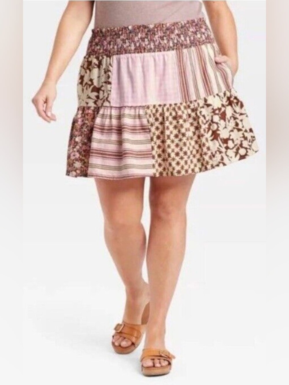 Universal Thread High-Rise Tiered Mini A-Line Skirt
